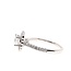 Diamond (0.50 ctw) halo with scalloped edge setting CZ ctr 14k white gold 2.9 gr