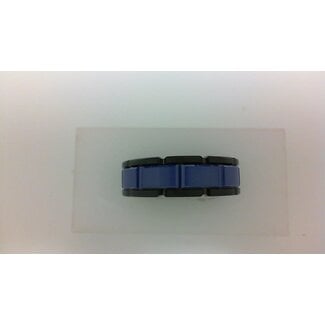 Black tungsten & blue ceramic band, size 10