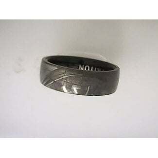 Tungsten & meteorite flat edge band