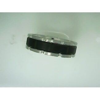 Tungsten black flat edge contemporary wedding band