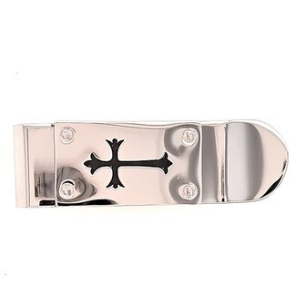 GNTS SS/CARBON FIBER CROSS MONEY CLIP (11/18)