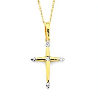 Diamond (0.06 ctw) cross pendant, 14kt