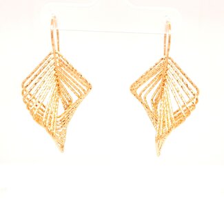 S/S with yellow gold plated 3D Italian earrings