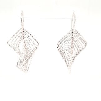 S/S with white rhodium 3D Italian earrings