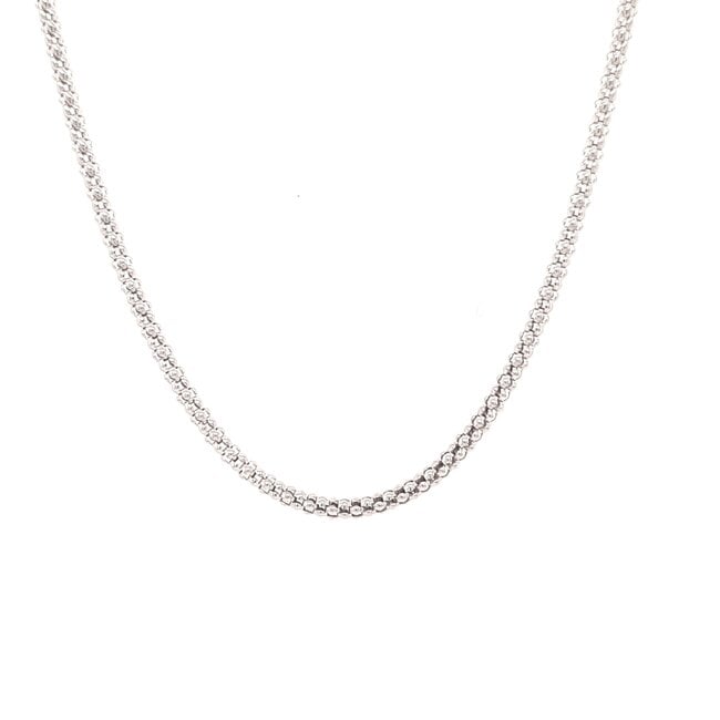 22" Sterling silver popcorn adjustable chain