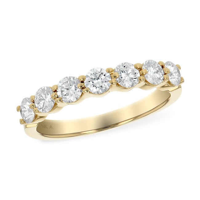 Diamond (1.0 ctw) 7 stone prong set band 14k yellow gold