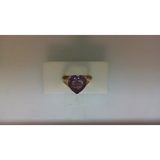 PE Amethyst heart ring 14k yellow gold 4.3gr