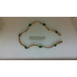 PE emerald (3 ctw) bracelet 14k yellow gold 7.2gr