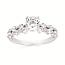 2-row diamond (0.60 ctw) setting CZ ctr 14k white gold 2.8 gr