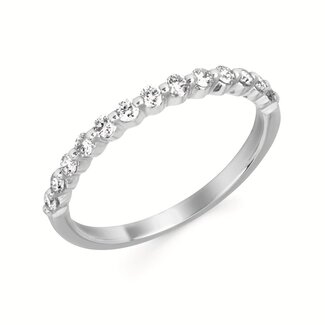 Diamond (1.00 ctw) bead prong band, 14k white gold 3.5 gr
