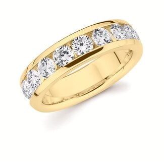 Diamond (1.50 ctw) channel set band, 14k yellow gold 7.6 gr