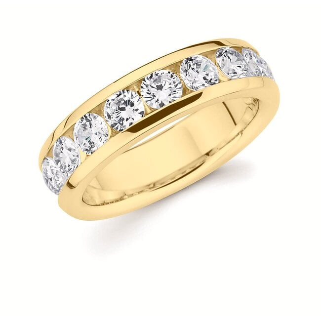 Diamond (1.50 ctw) channel set band, 14k yellow gold 7.6 gr