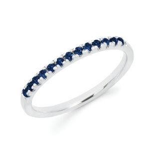 Sapphire (0.29 ctw) stackable band, 14k white gold 1.9 gr