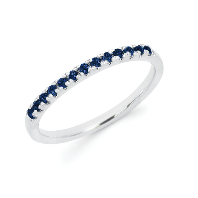 Sapphire (0.29 ctw) stackable band, 14k white gold 1.9 gr