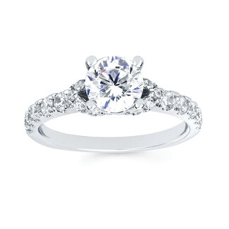 Diamond (0.51 ctw, cz center) setting, 14k white gold 3.5 gr