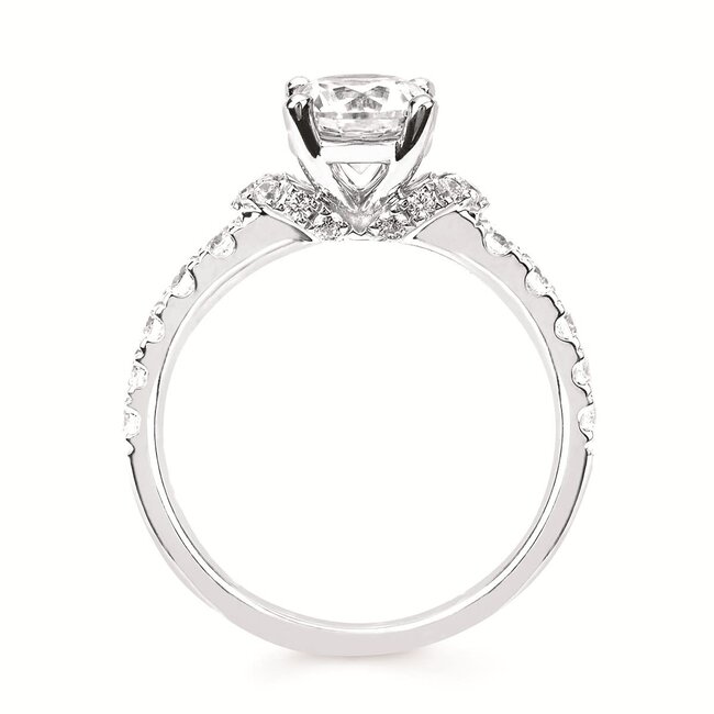 Diamond (0.51 ctw, cz center) setting, 14k white gold 3.5 gr