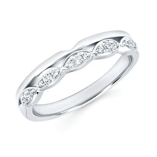 Diamond (0.13) double row wrap band, 14k white gold 3.4 gr