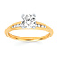 Diamond (0.14 ctw) tapered channel setting, 14k yellow gold
