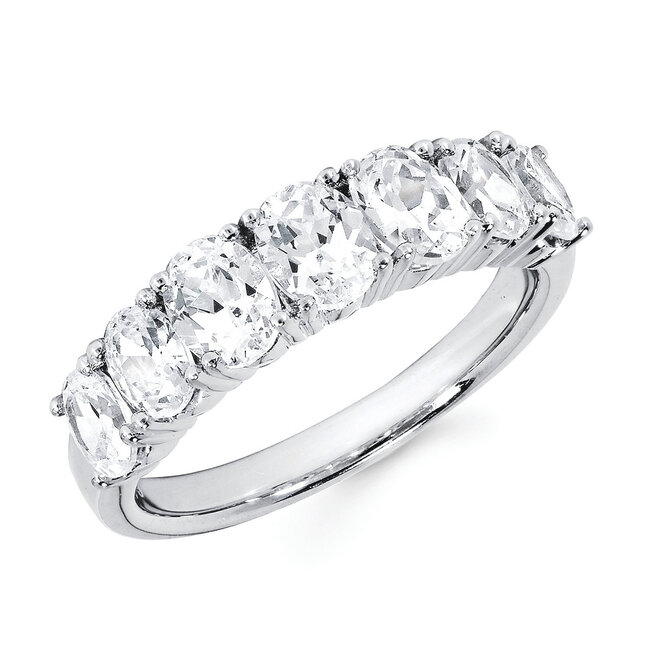 Diamond (1.50 ctw) oval band, 14k white gold 3.7 gr