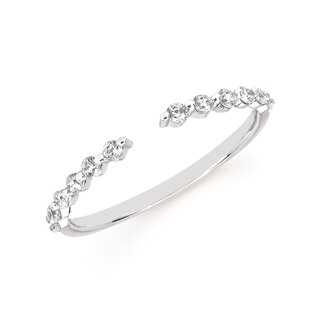Diamond (0.25ctw) wrap band, 14k white gold 0.9 gr