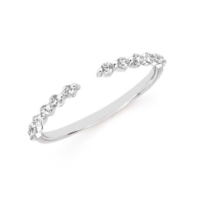 Diamond (0.25ctw) wrap band, 14k white gold 0.9 gr