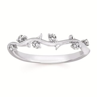 Diamond (0.125 ctw) vine wedding band 14k white gold