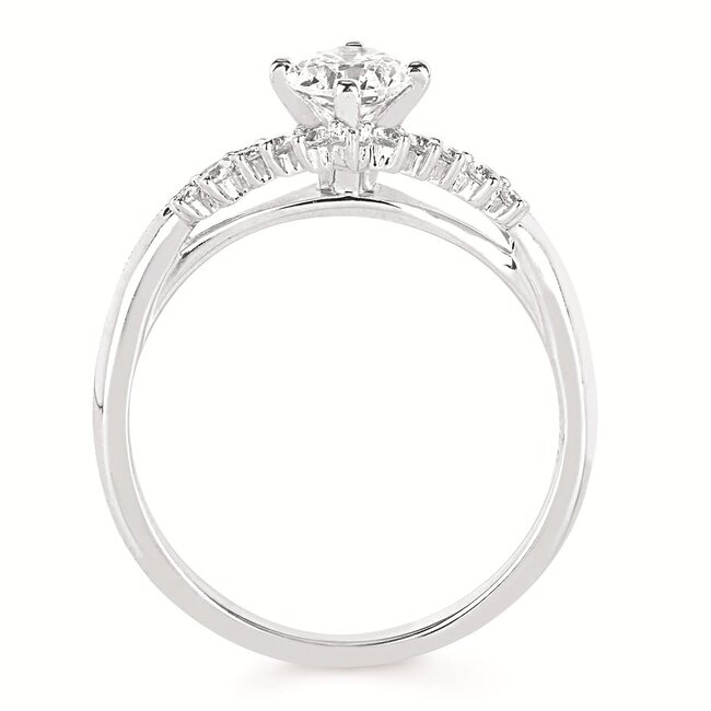 Diamond (0.14 ctw) bridal semi mount 14k white gold 3.0 gr