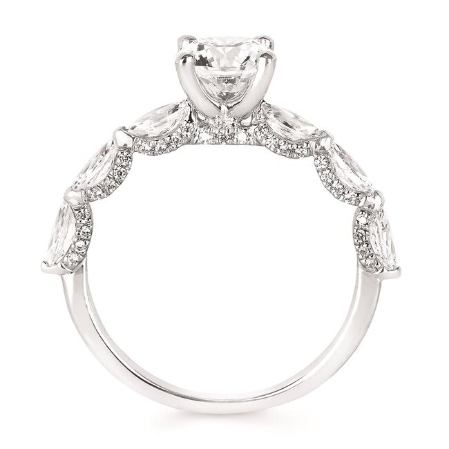 Diamond (0.75 CTW) bridal setting 14k white gold 2.4 gr