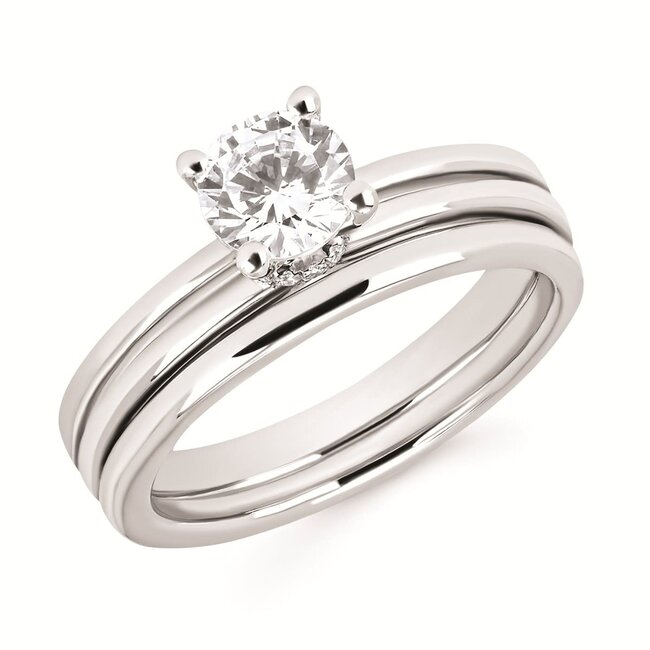 0.05Ctw. Diamond Semi Mount  14K  WG/YG Gold 2.9 gr