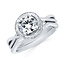 Diamond (0.18 ctw/CZ ctr) crossover hidden halo setting 14k white gold 4.0 gr