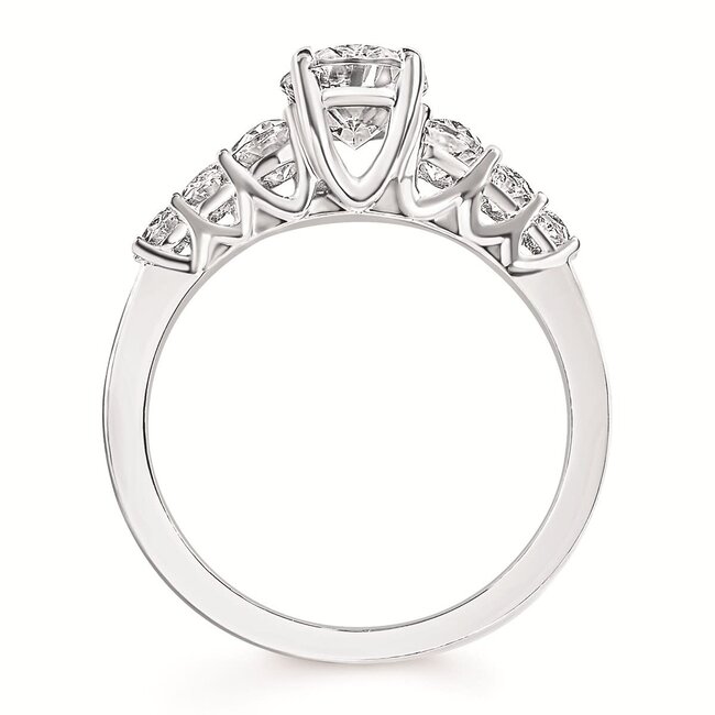 Diamond (0.65 ctw/no ctr) 6 stone oval setting 14k white gold 3.3 gr