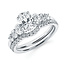 Diamond (0.65 ctw/no ctr) 6 stone oval setting 14k white gold 3.3 gr