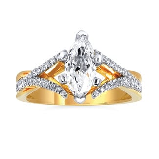 Diamond ( 1/5 ctw) marquise setting 14k yellow gold 4.7 gr