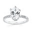 Diamond (0.25 ctw/CZ ctr) Oval w/ hidden halo setting 14k white gold 3.8 gr