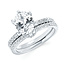 Diamond (0.25 ctw/CZ ctr) Oval w/ hidden halo setting 14k white gold 3.8 gr