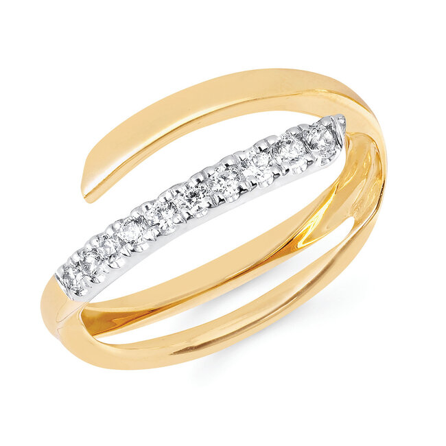 Diamond (1/5 ctw) bridal insert 14k yellow gold 3.8 gr