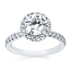 LAB  round diamond (1.50ct) with lab diamond (0.50ctw) halo setting, 14k white gold