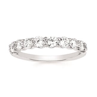 10-diamond prong (7/8ctw) band, 14k white gold