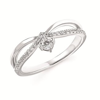 Diamond (1/8ctw) open band, 14k white gold 2.9 gr