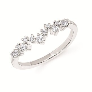Diamond (1/4ctw) scattered band, 14k white gold 2.0 gr