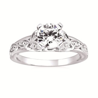 Diamond (0.14 ctw) infinity bridal setting 14k white gold 3.3 gr