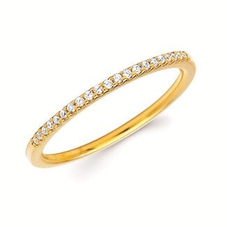 Diamond (0.09 ctw) stackable band 14k yellow gold 1.3 gr