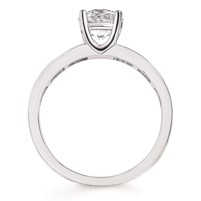 Diamond (0.49 ctw) channel set baguette setting CZ 14k white gold 3.6 gr