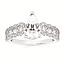 Diamond (1.0 ctw) scallop edge bridal setting  CZ ctr 14k white gold 4.8 GR