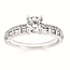 Diamond (0.37 ctw) baguette/round 2 row setting CZ ctr 14k white gold 3.7 gr