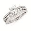 Diamond (0.37 ctw) baguette/round 2 row setting CZ ctr 14k white gold 3.7 gr