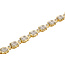 Round and baguette diamond (1.30ctw) bezel bracelet, 14k yellow gold
