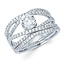 Diamond (0.52 ctw) crossover bridal setting no ctr 14k white gold 4.7 gr