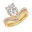 Diamond (0.44 ctw) double hidden halo pear setting no ctr 14k yellow gold 3.3 gr