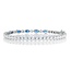 Sapphire (1.50 ctw) & diamond (0.13 ctw) beaded bangle bracelet 14k white gold